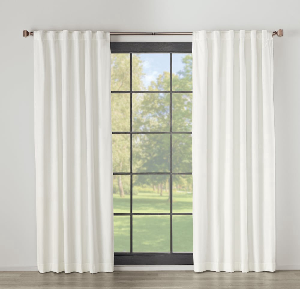 slide 1 of 1, Modavari Carlisle Single Blackout Window Panel - White Black, 52 in x 84 in