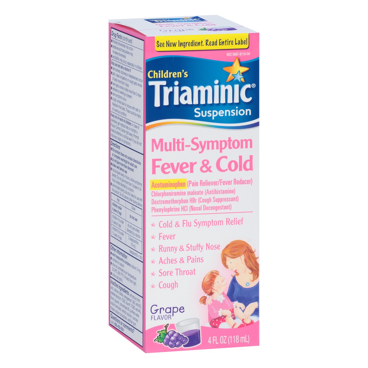 slide 2 of 5, Triaminic Suspension Children's Multi-Symptom Grape Fever & Cold 4 oz, 4 oz