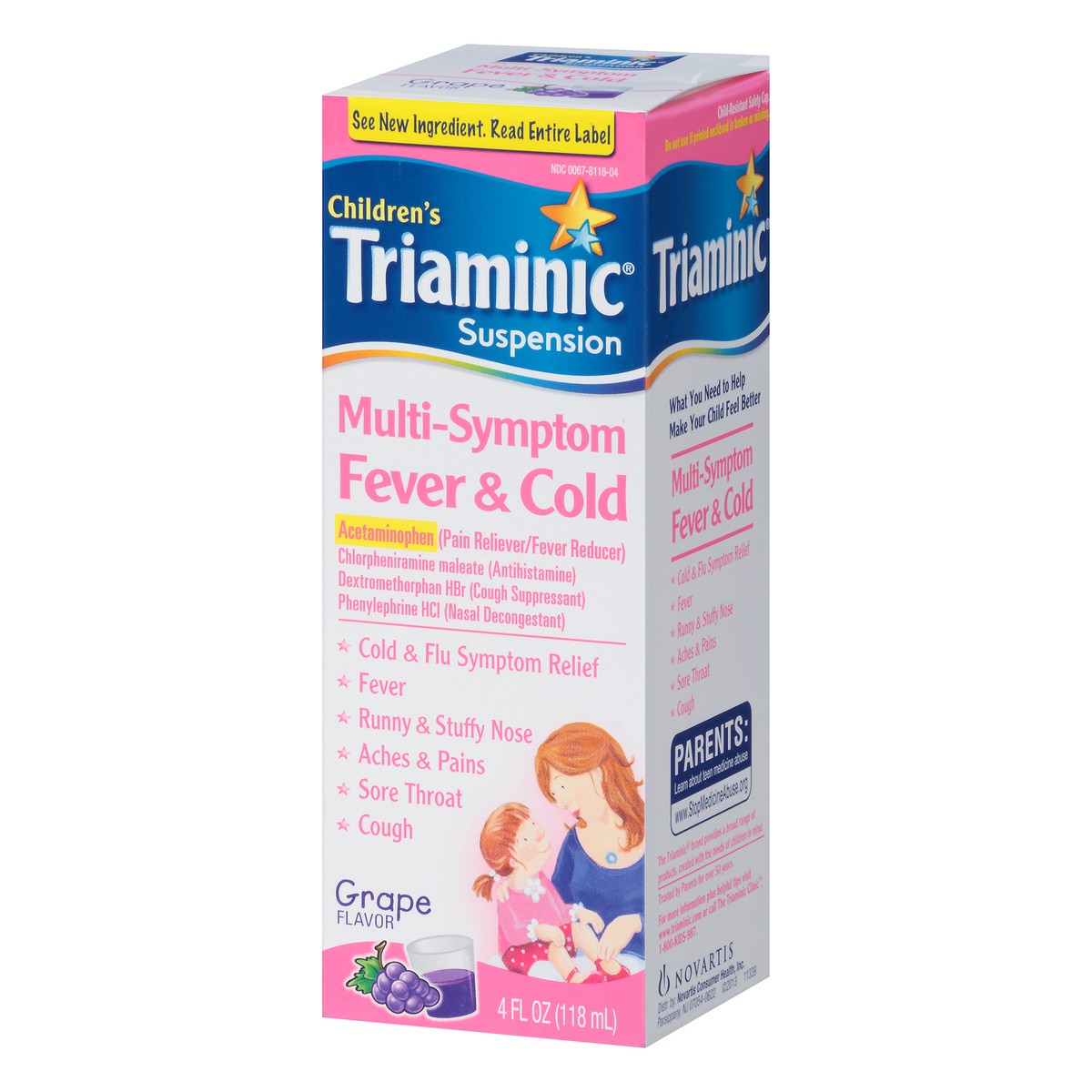 slide 3 of 5, Triaminic Suspension Children's Multi-Symptom Grape Fever & Cold 4 oz, 4 oz