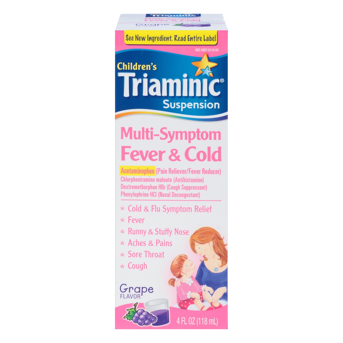 slide 1 of 5, Triaminic Suspension Children's Multi-Symptom Grape Fever & Cold 4 oz, 4 oz