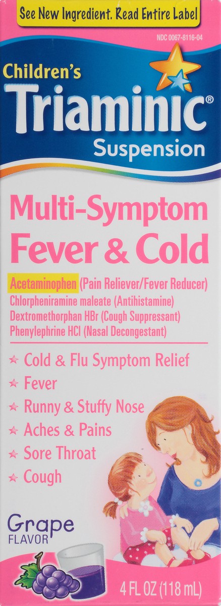 slide 5 of 5, Triaminic Suspension Children's Multi-Symptom Grape Fever & Cold 4 oz, 4 oz