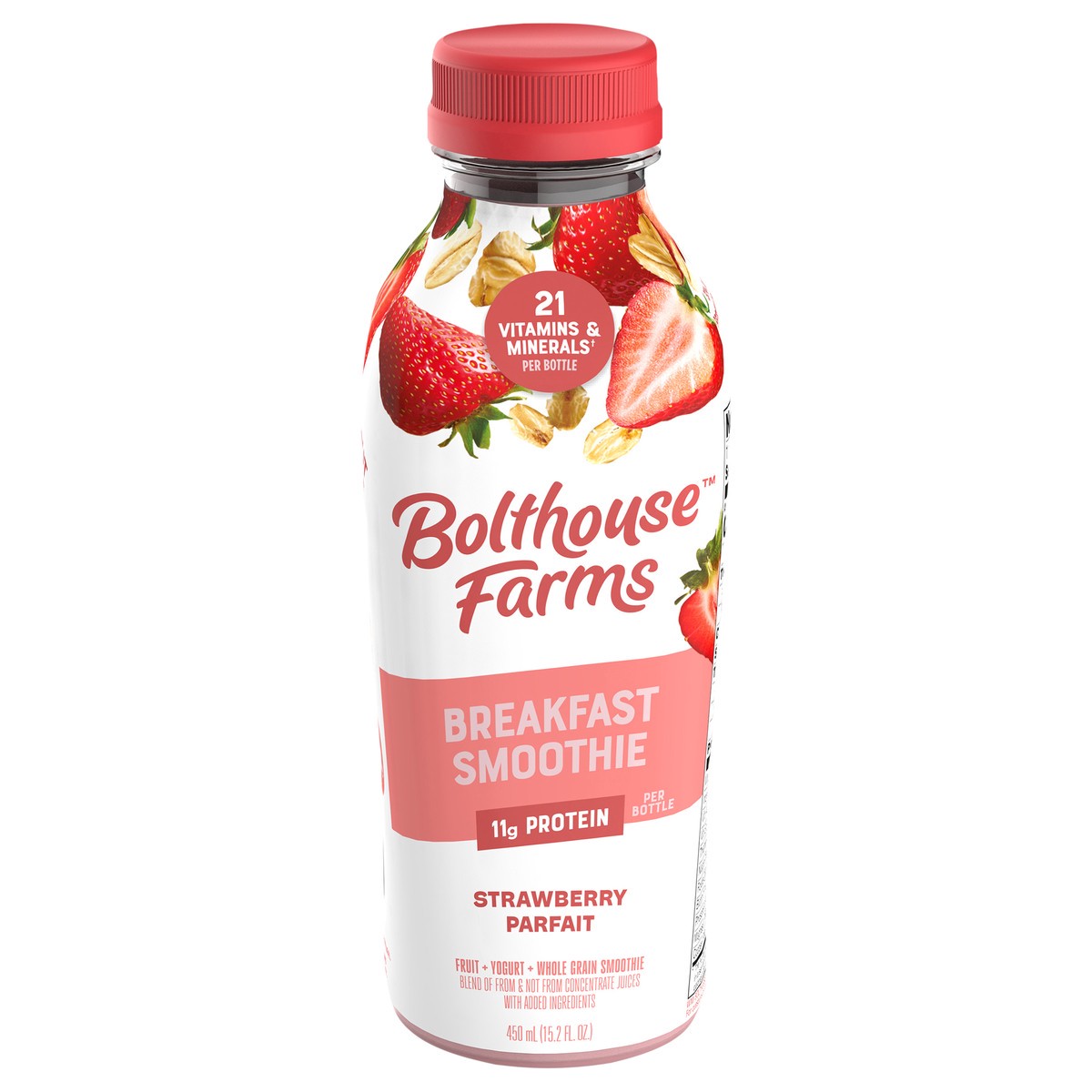 slide 1 of 5, Bolthouse Farms Fruit Smoothie, Strawberry Parfait, 15.2 fl. oz. Bottle, 15.2 fl oz