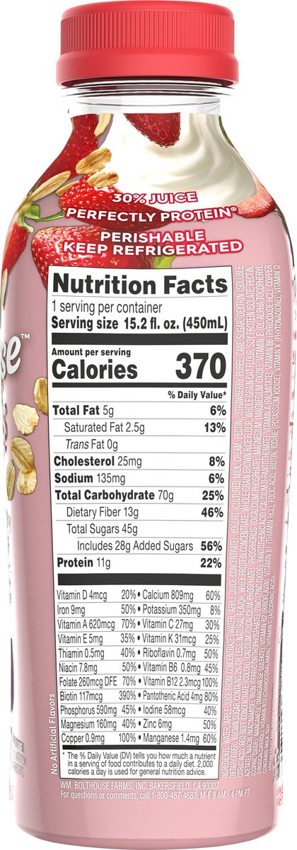 slide 5 of 5, Bolthouse Farms Fruit Smoothie, Strawberry Parfait- 15.2 oz, 15.2 oz