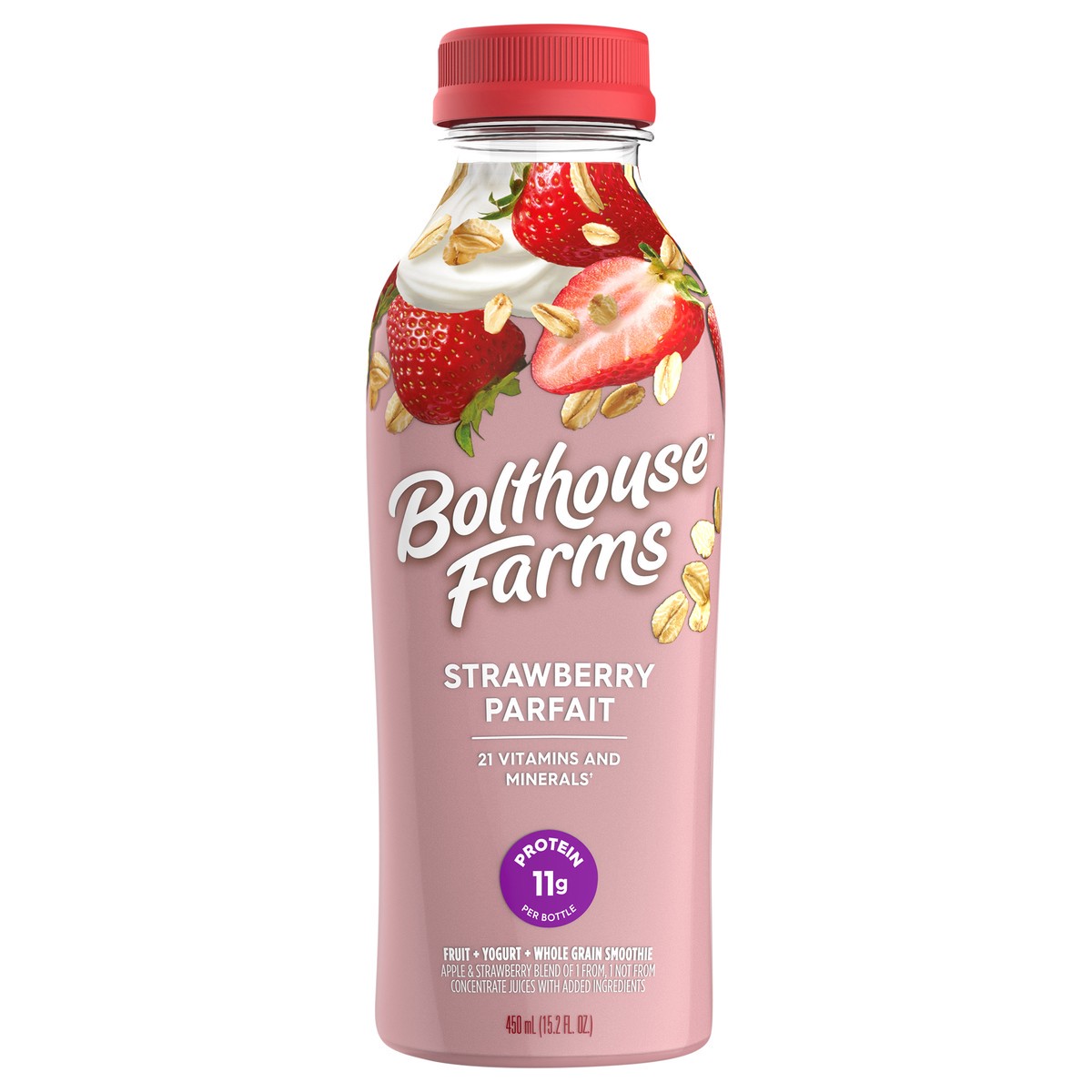 slide 1 of 5, Bolthouse Farms Fruit Smoothie, Strawberry Parfait- 15.2 oz, 15.2 oz