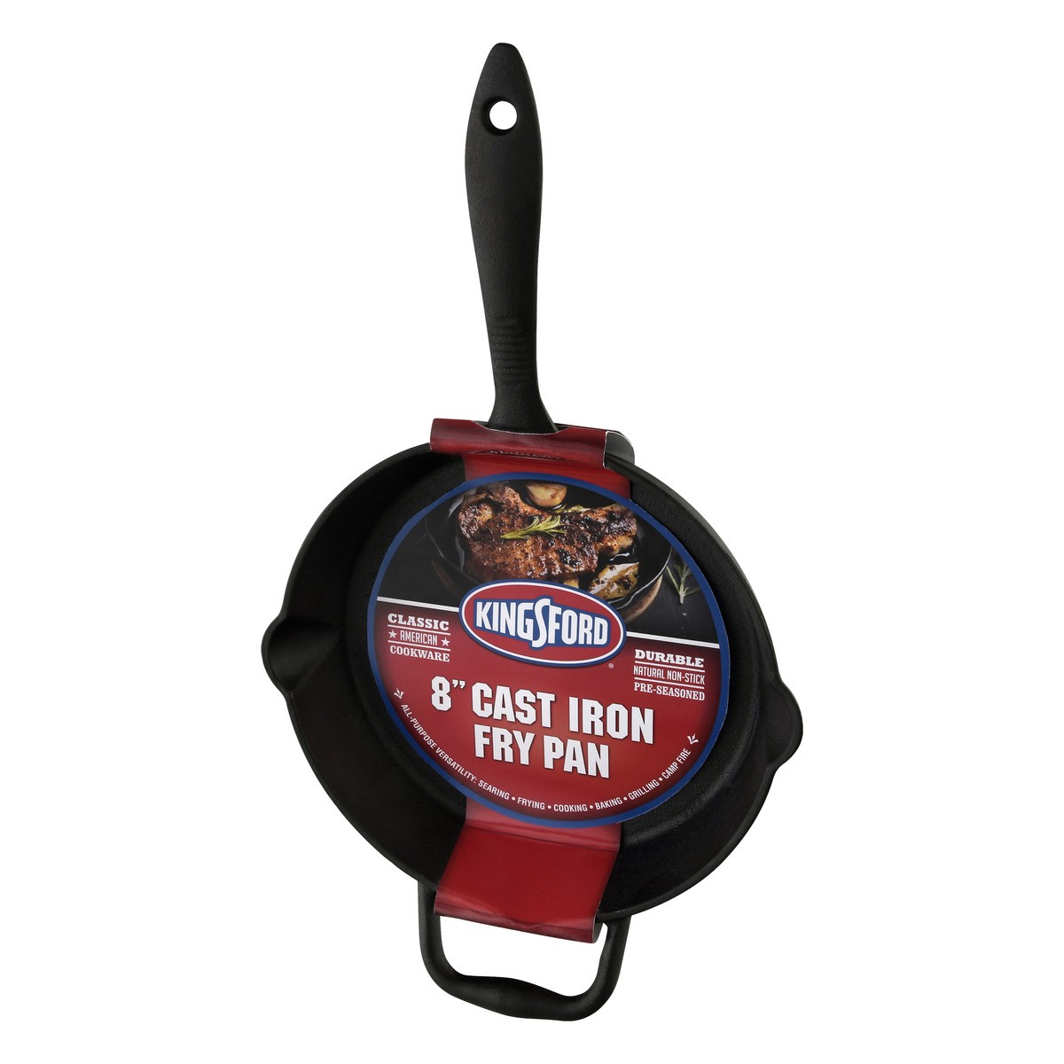 slide 7 of 8, Kingsford 8 Cast Iron Fry Pan W/ Thumb Grip, 8 in