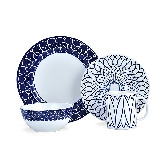 slide 1 of 1, Mikasa Lavina Place Setting - Cobalt, 4 ct