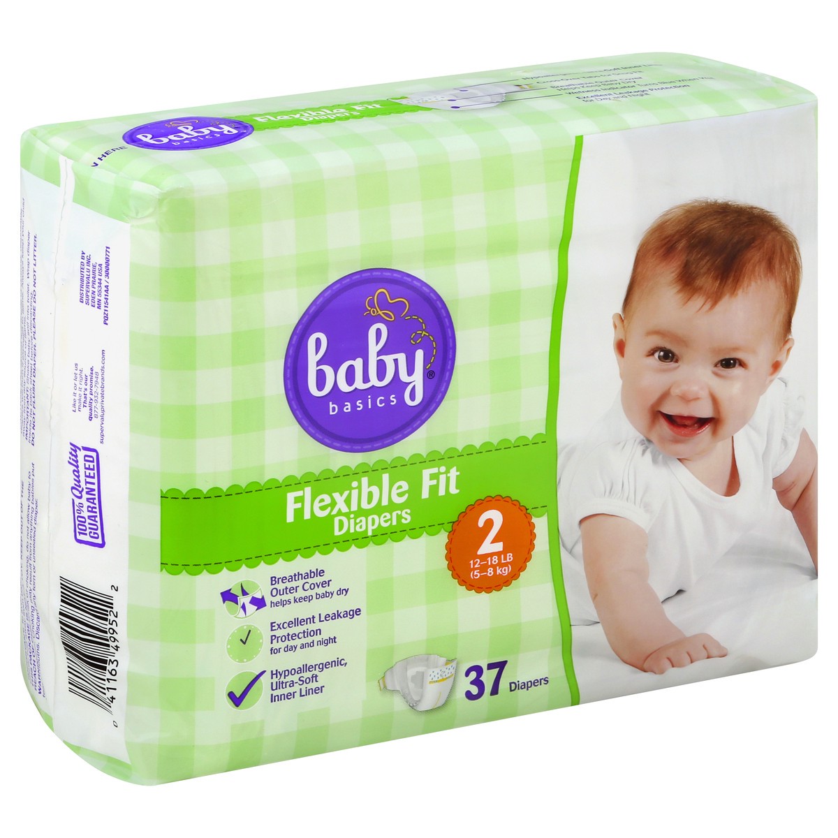 slide 3 of 8, Baby Basics Diapers 37 ea, 37 ct