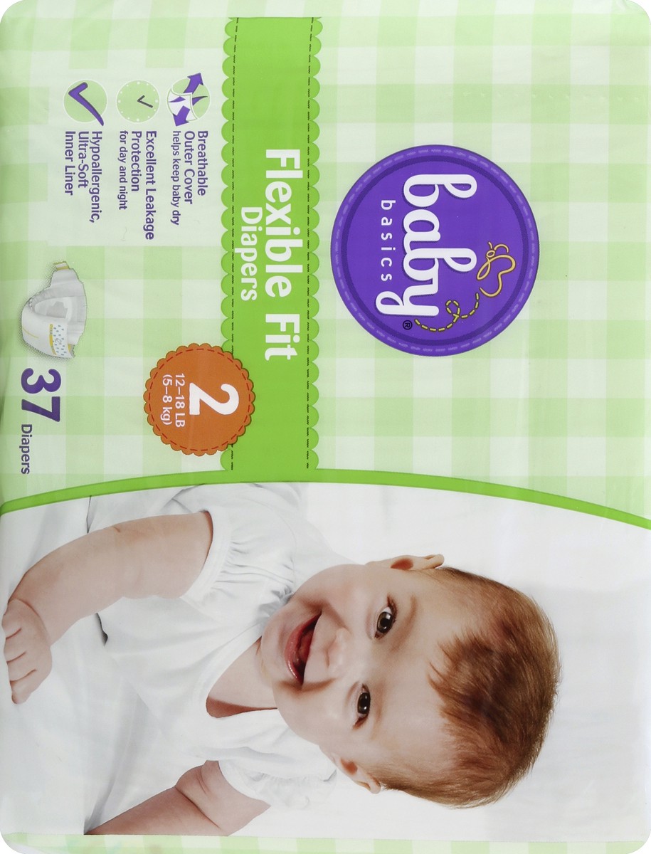 slide 5 of 8, Baby Basics Diapers 37 ea, 37 ct