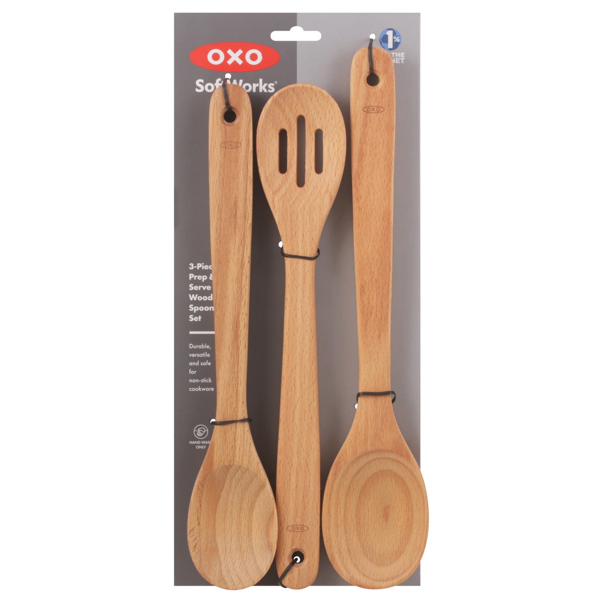 slide 9 of 11, OXO Softworks Wooden 3-Piece Prep & Serve Spoon Set 3 ea, 3 ct