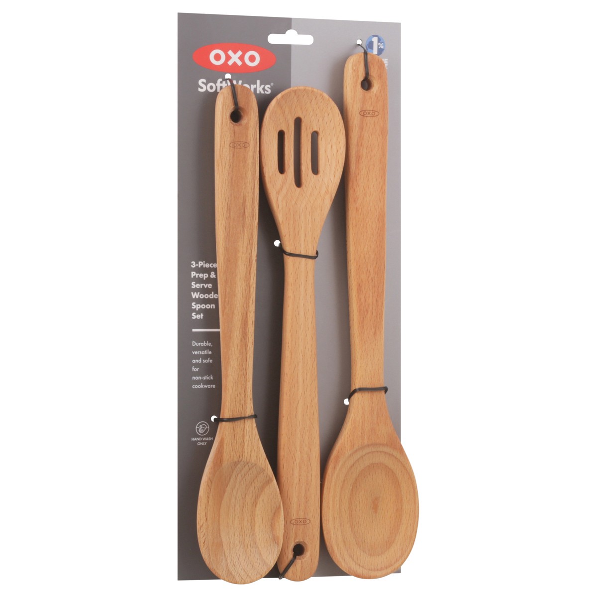 slide 6 of 11, OXO Softworks Wooden 3-Piece Prep & Serve Spoon Set 3 ea, 3 ct