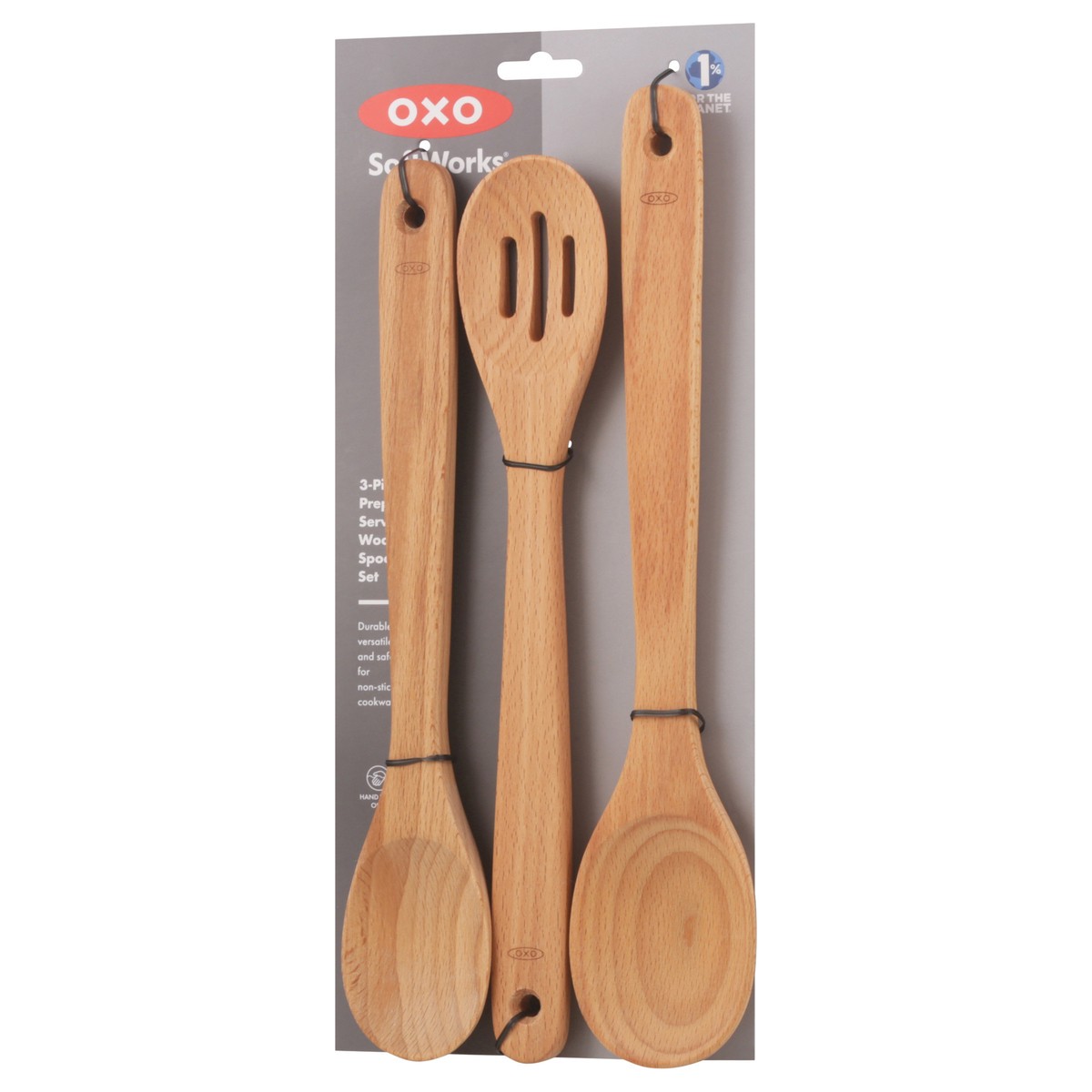 slide 2 of 11, OXO Softworks Wooden 3-Piece Prep & Serve Spoon Set 3 ea, 3 ct