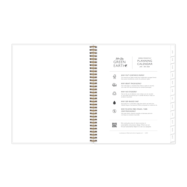 slide 2 of 9, 2025 Blue Sky Weekly/Monthly Planning Calendar, 8-1/2"" X 11"", 50% Recycled, Remi, January To December, 148785, 1 ct