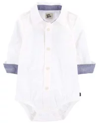 Oshkosh Baby Button-Front Bodysuit White 9M