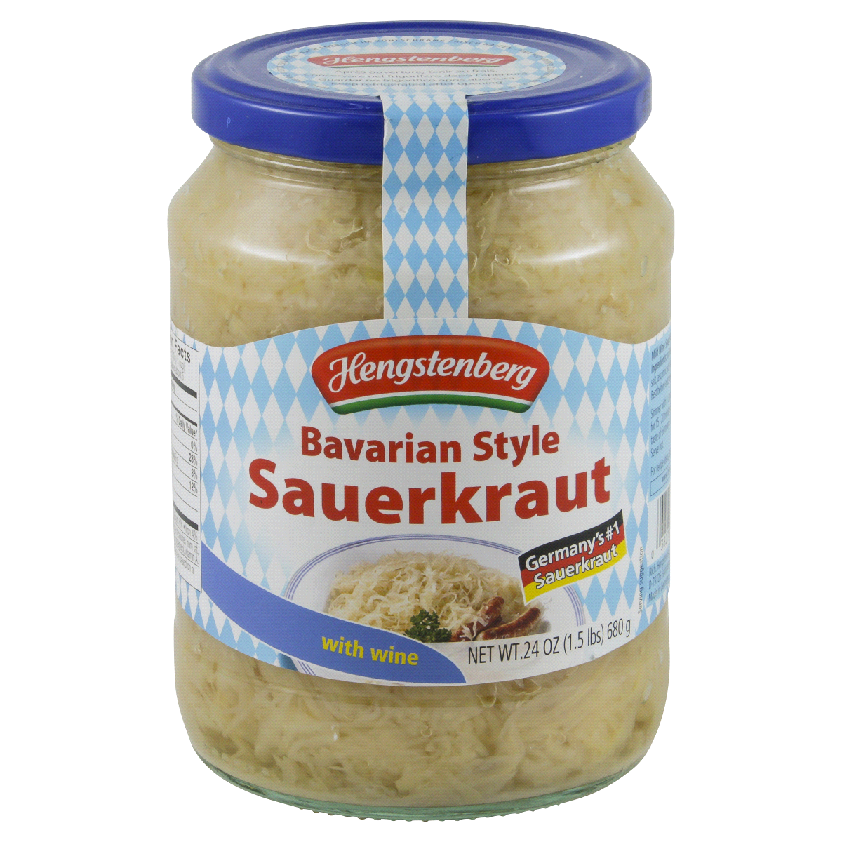 slide 1 of 4, Hengstenberg Bavarian Style Sauerkraut With Wine, 24 oz