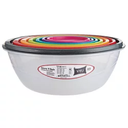 VMI Bowl Set with Multicolor Lids