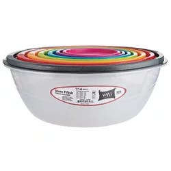 VMI Bowl Set with Multicolor Lids
