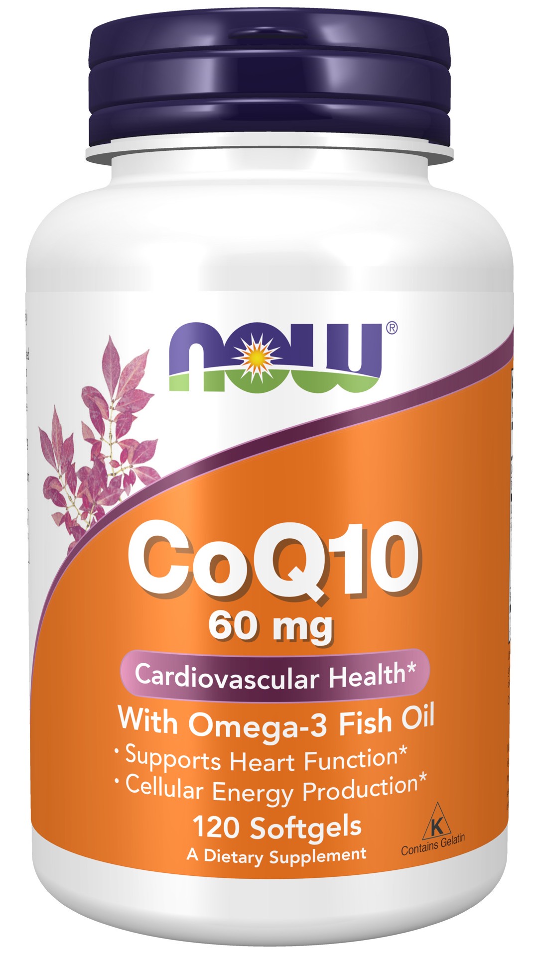 slide 1 of 4, NOW CoQ10 60 mg with Omega-3 Fish Oil - 120 Softgels, 120 ct