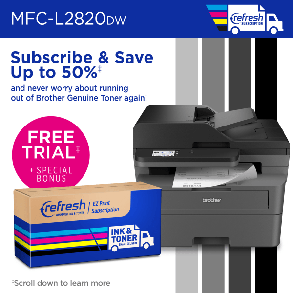 slide 5 of 8, Brother Mfc-L2820Dw Compact Wireless Laser Monochrome All-In-One Printer, 1 ct
