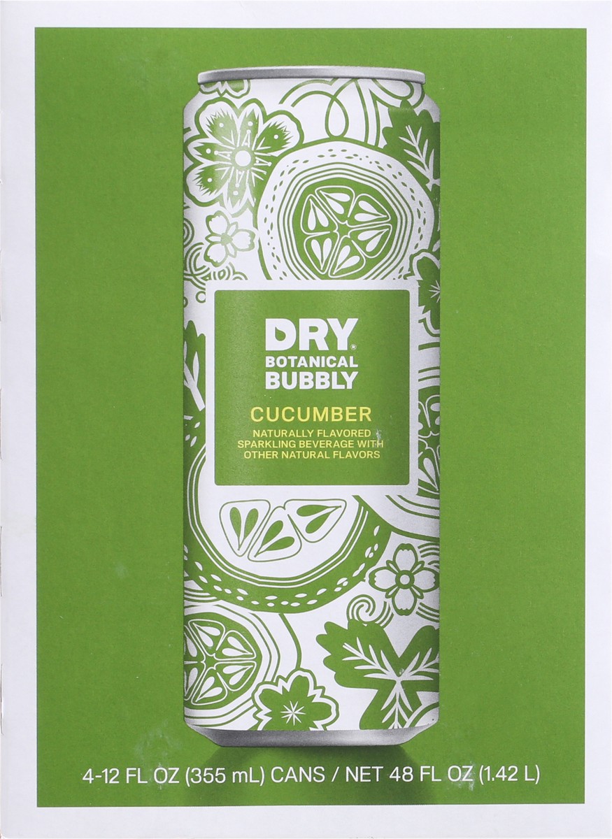 slide 1 of 14, DRY Botanical Bubbly Cucumber Sparkling Beverage - 4 ct, 4 ct