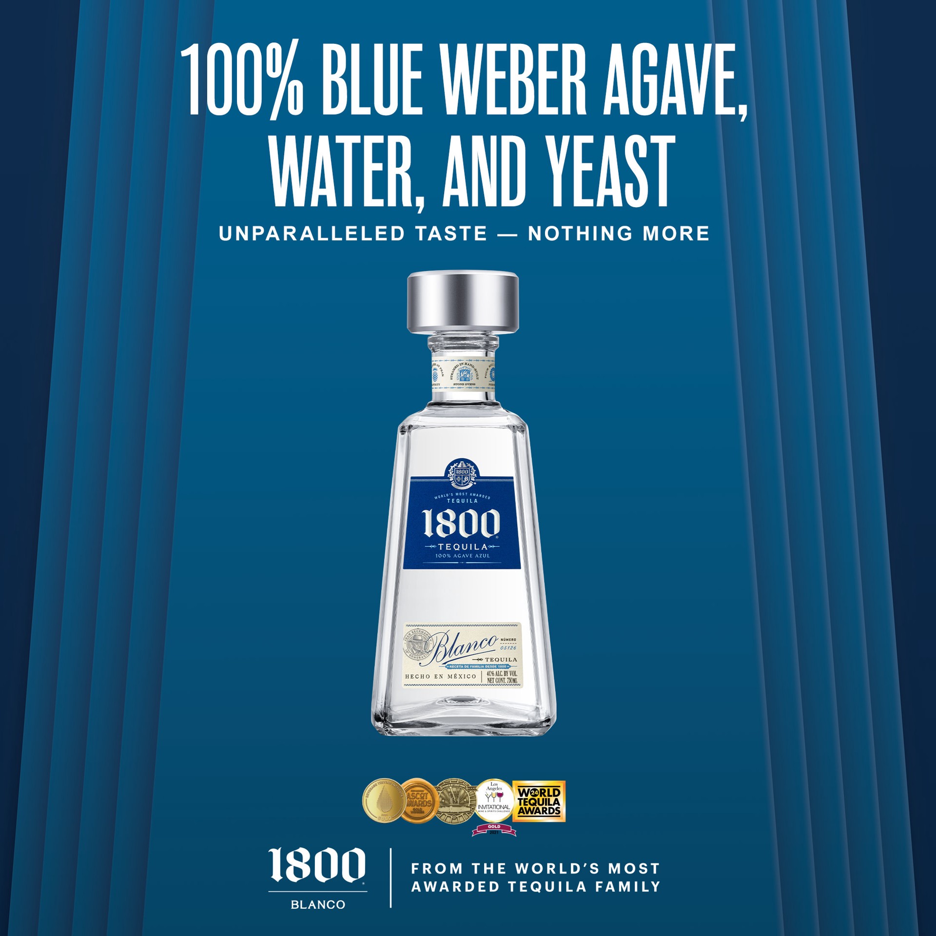 slide 2 of 10, 1800 Tequila Blanco with Mineragua 70 Proof (750 ml), 750 ml