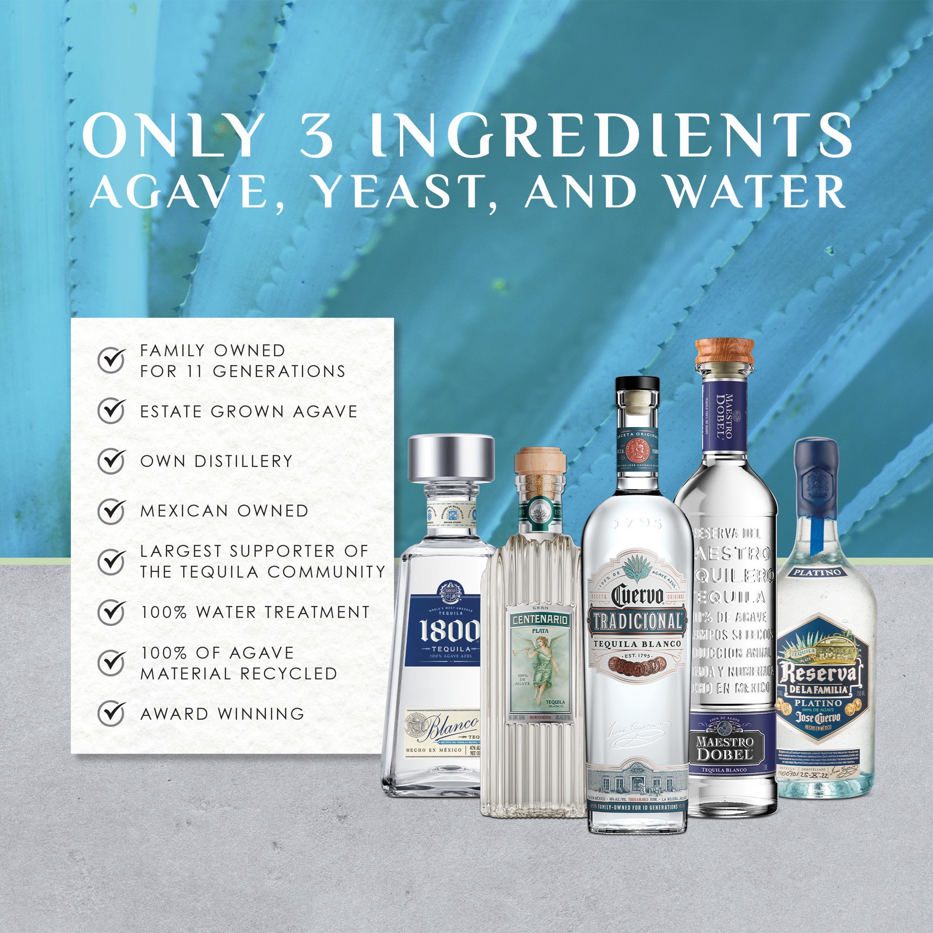 slide 10 of 10, 1800 Tequila Blanco with Mineragua 70 Proof (750 ml), 750 ml