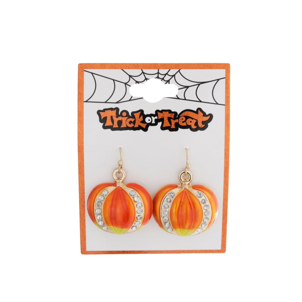 slide 1 of 1, Harvest Pumpkin Earrings, 1 ct