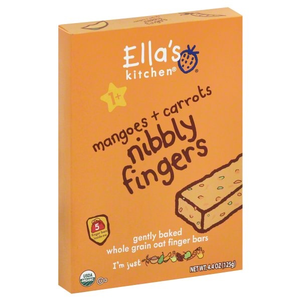 slide 1 of 1, Ella's Kitchen Nibbly Fingers Mango Carrot Organic, 5 ct; 4.4 oz