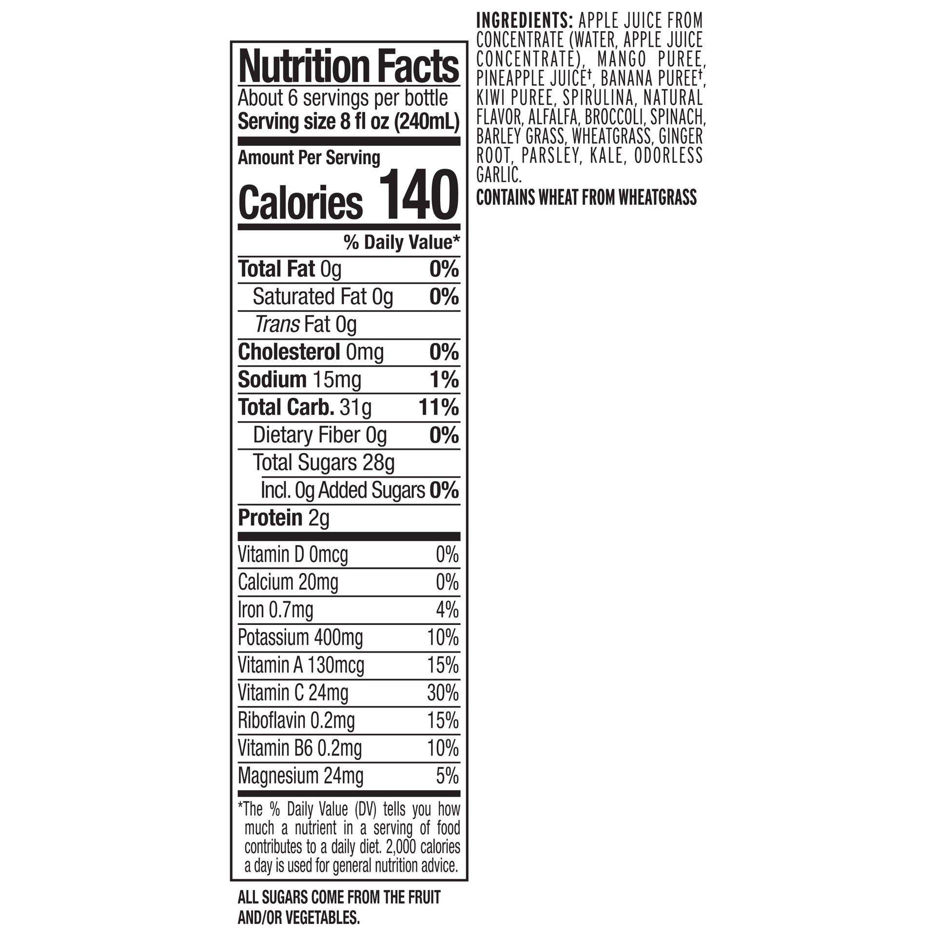 slide 2 of 2, Naked No Sugar Added, Green Machine Fruit Juice, 46 Fl Oz, Bottle, 46 fl oz