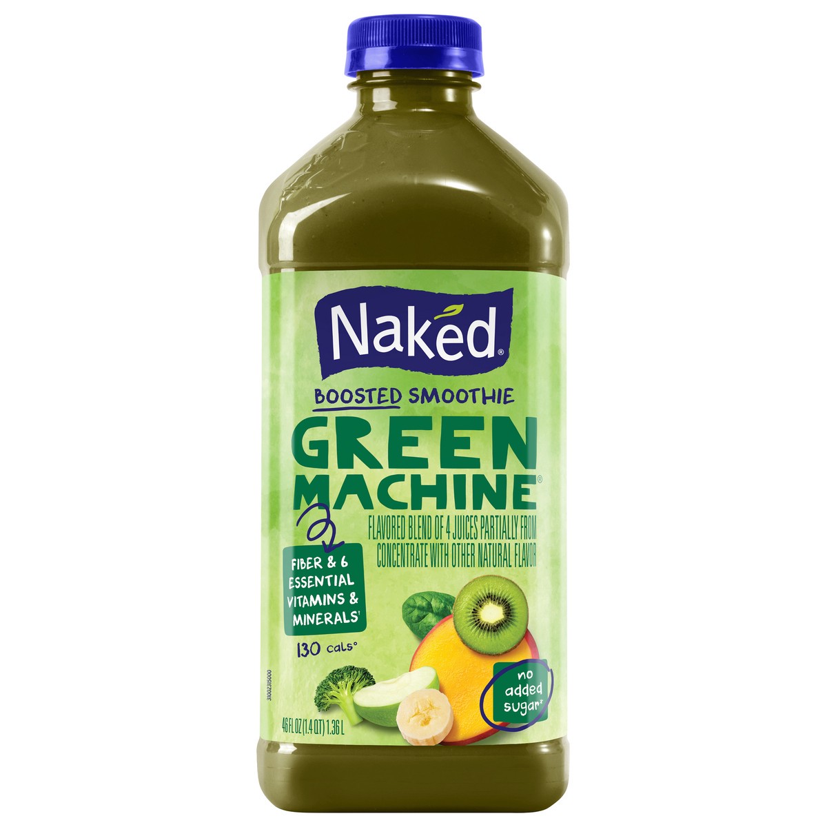 slide 1 of 2, Naked No Sugar Added, Green Machine Fruit Juice, 46 Fl Oz, Bottle, 46 fl oz