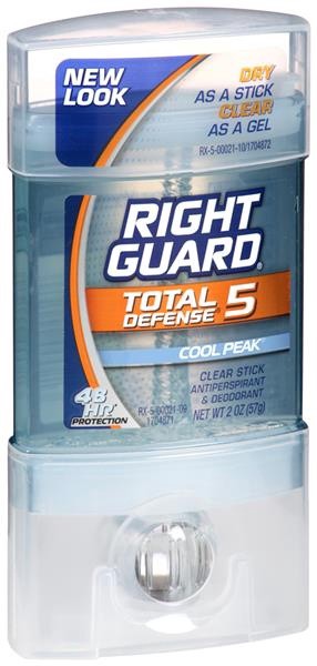 slide 1 of 1, Right Guard Cool Peak Total Defense Clear Sick Deodorant, 2 oz