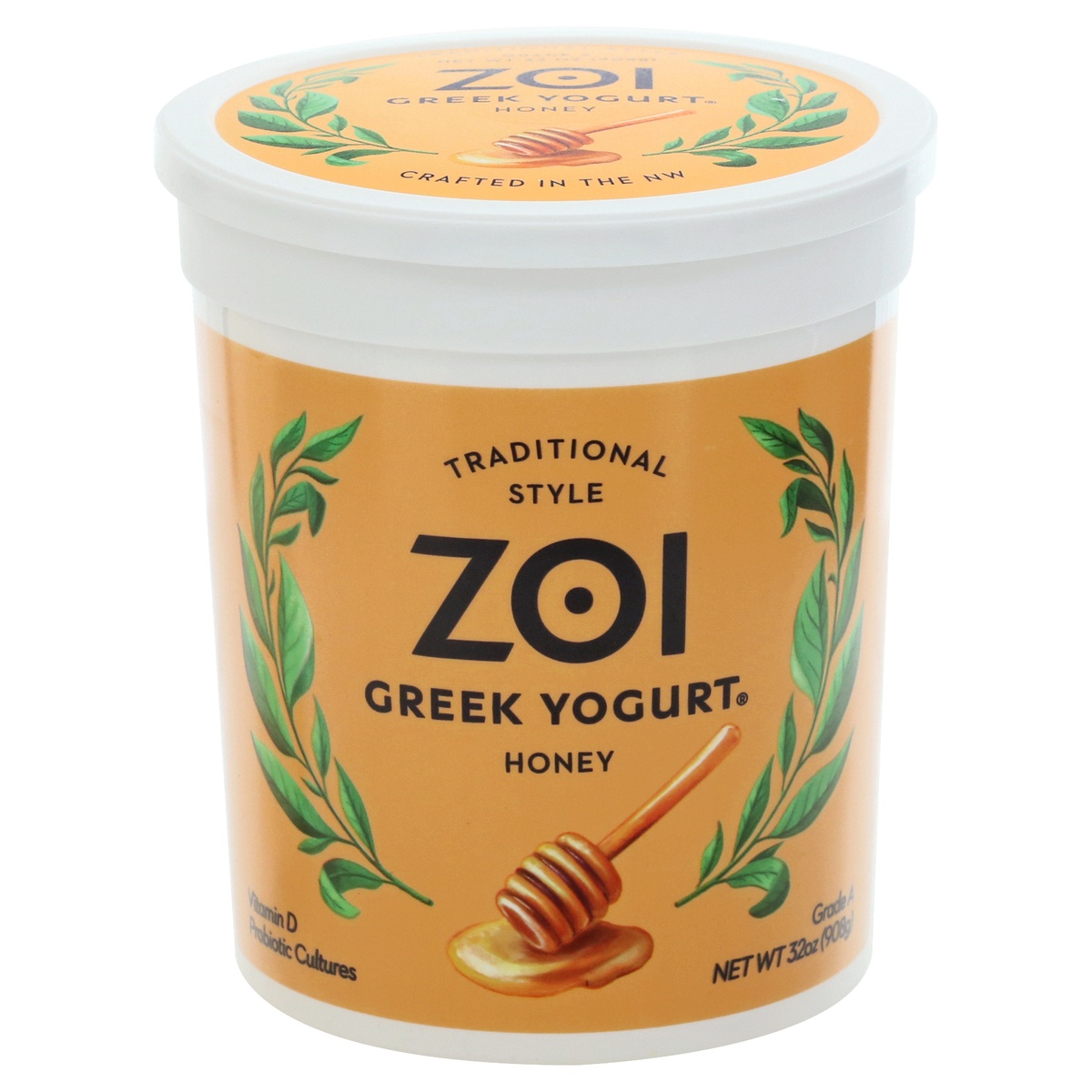 slide 1 of 1, Zoi Honey Greek Yogurt, 32 oz