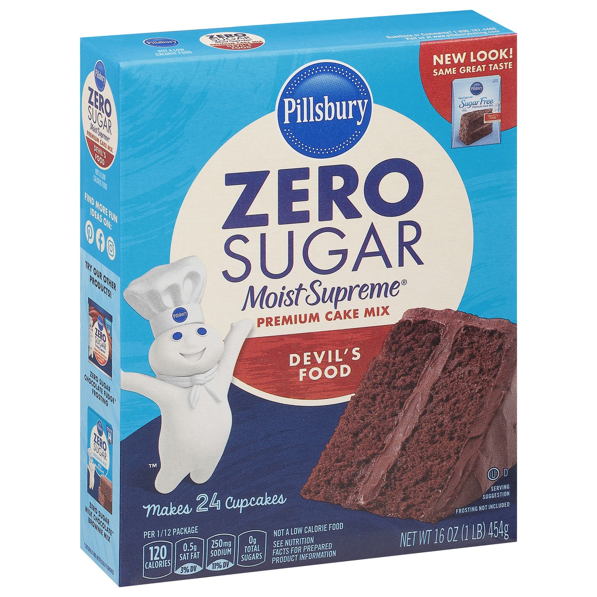 slide 12 of 12, Pillsbury Moist Supreme Premium Zero Sugar Devil's Food Cake Mix 16 oz, 16 oz