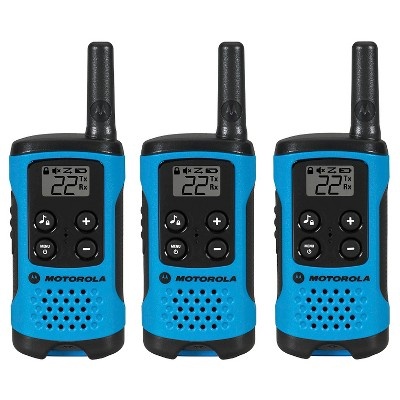 slide 1 of 1, Motorola TalkAbout T100TP Radio - Neon Blue, 3 ct