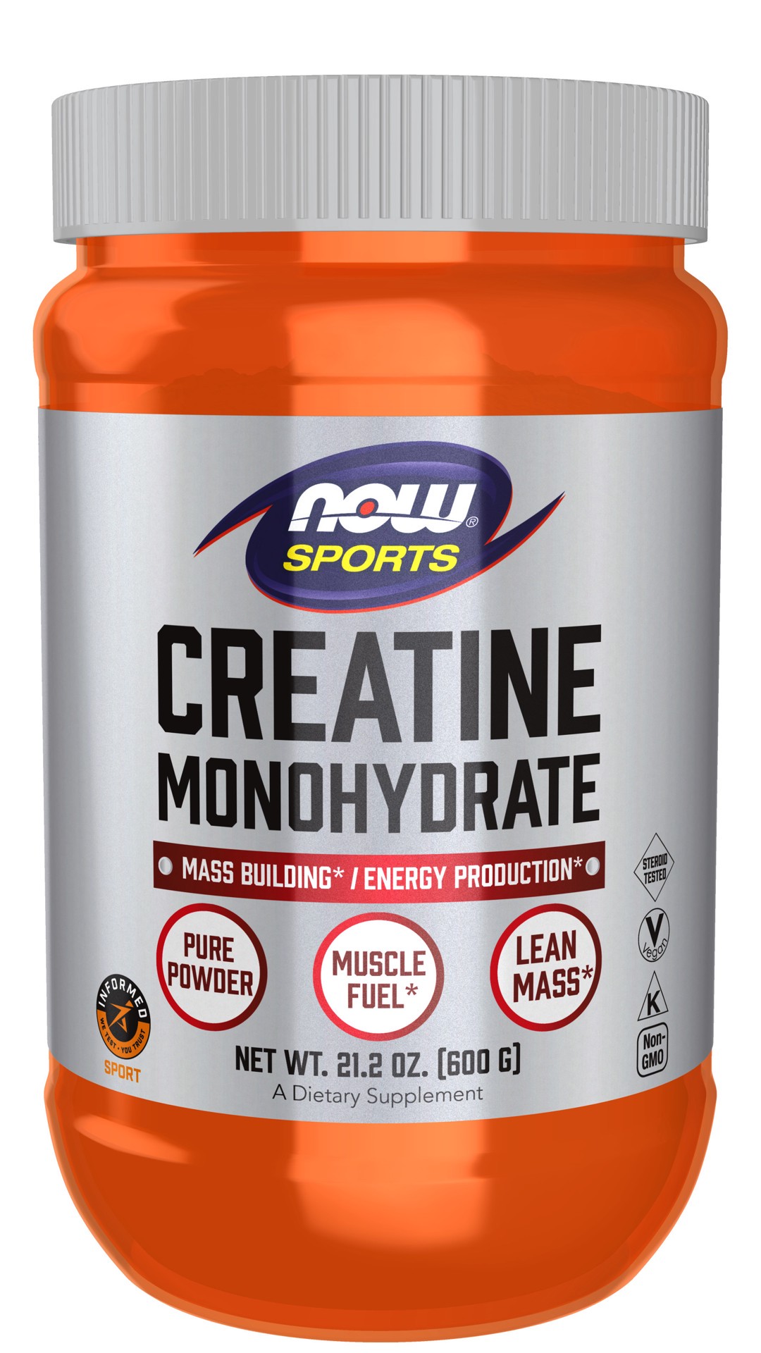 slide 1 of 5, NOW Sports Creatine Monohydrate Powder - 21.2 oz., 21 oz