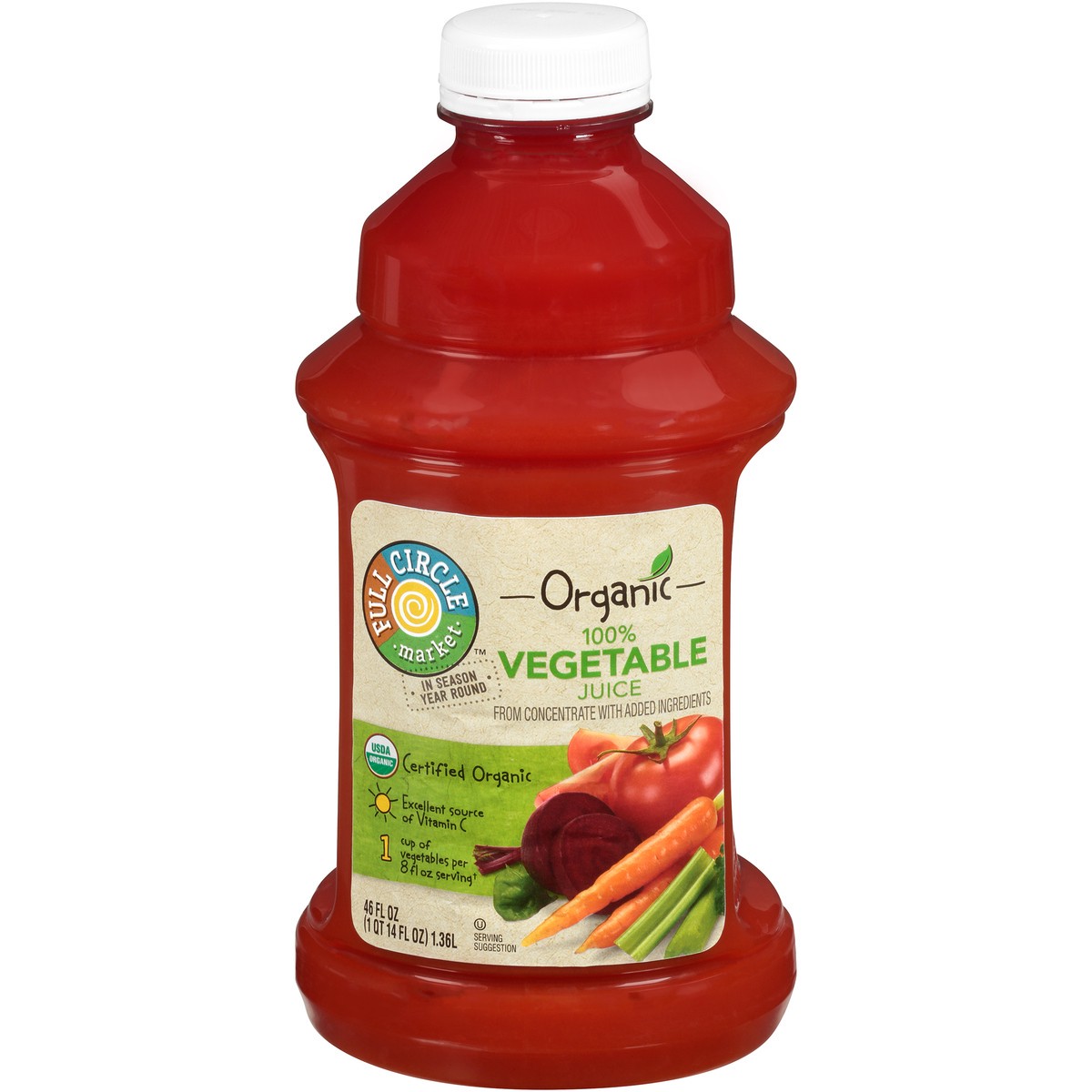 slide 1 of 9, Full Circle Market 100% Vegetable Juice From Concentrate - 46 fl oz, 46 fl oz