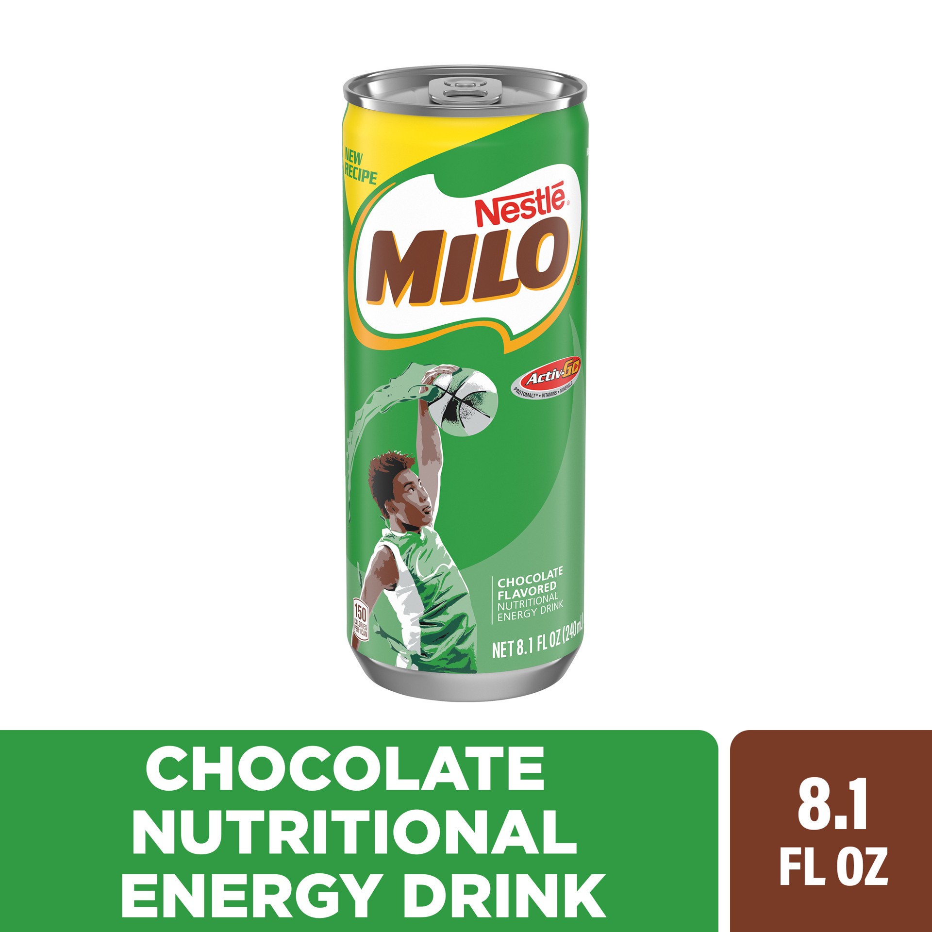 slide 1 of 6, MILO Activ-Go Chocolate Flavored Drink, 8 oz