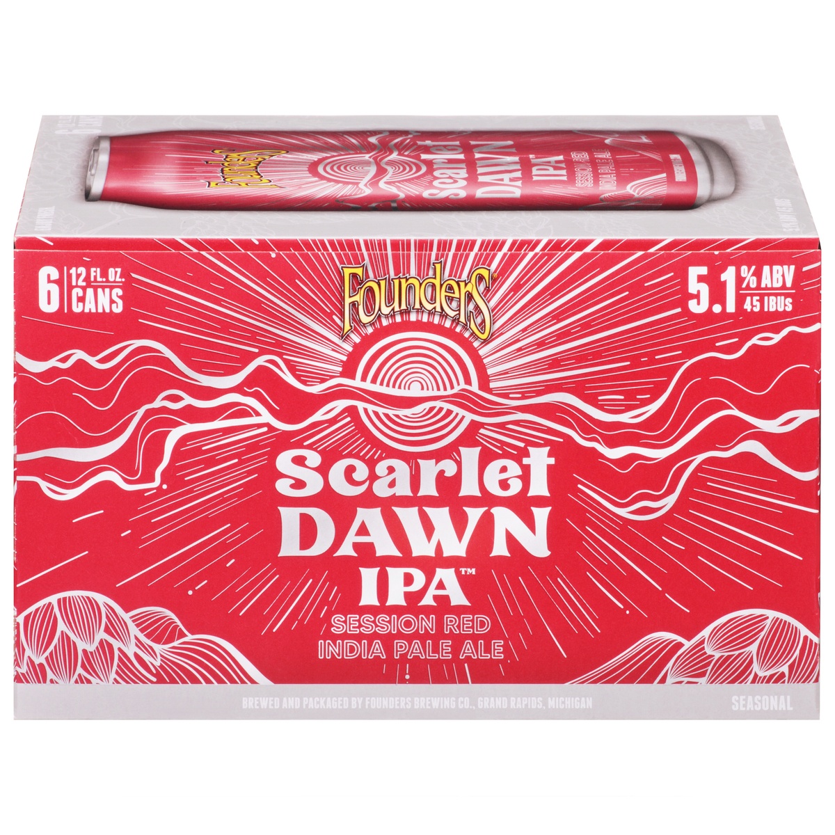 slide 1 of 1, Founders Brewing Co. Session Red India Pale Ale Scarlet Dawn Beer 6 - 12 fl oz Cans, 6 ct; 12 oz