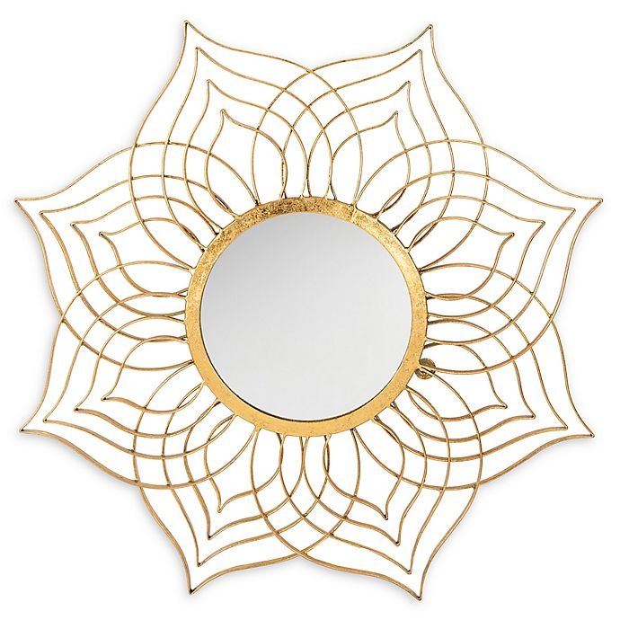 slide 1 of 4, Safavieh Charlton Round Wall Mirror - Gold, 32 in