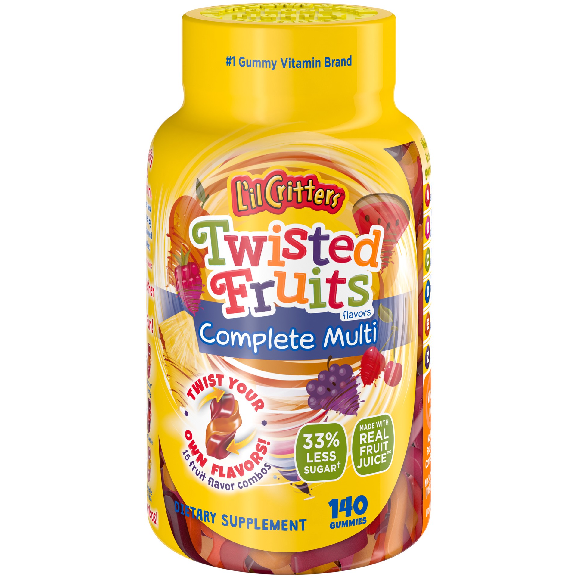 slide 1 of 4, L'il Critters Twisted Fruits Flavors Complete Multivitamin, 140ct, 140 ct