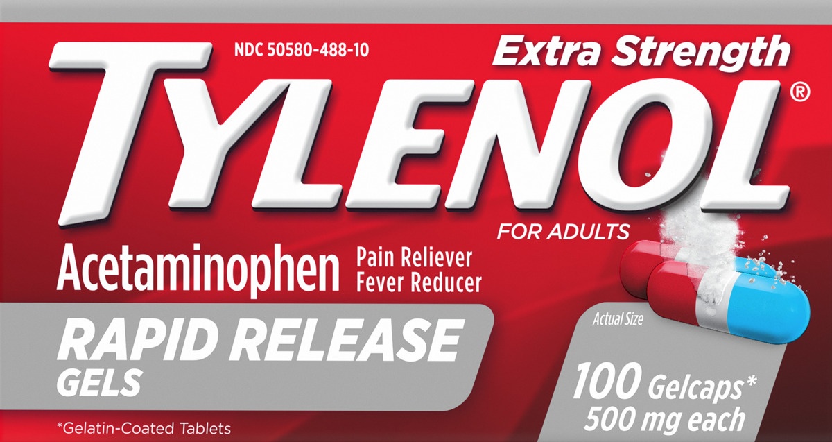 slide 4 of 5, Tylenol Extra Strength Rapid Release Gelcaps, 100 ct