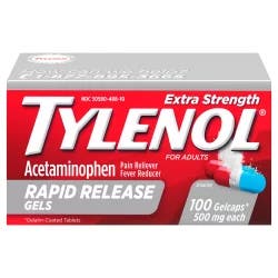 Tylenol Extra Strength 500 Mg Acetaminophen Rapid Release Gels