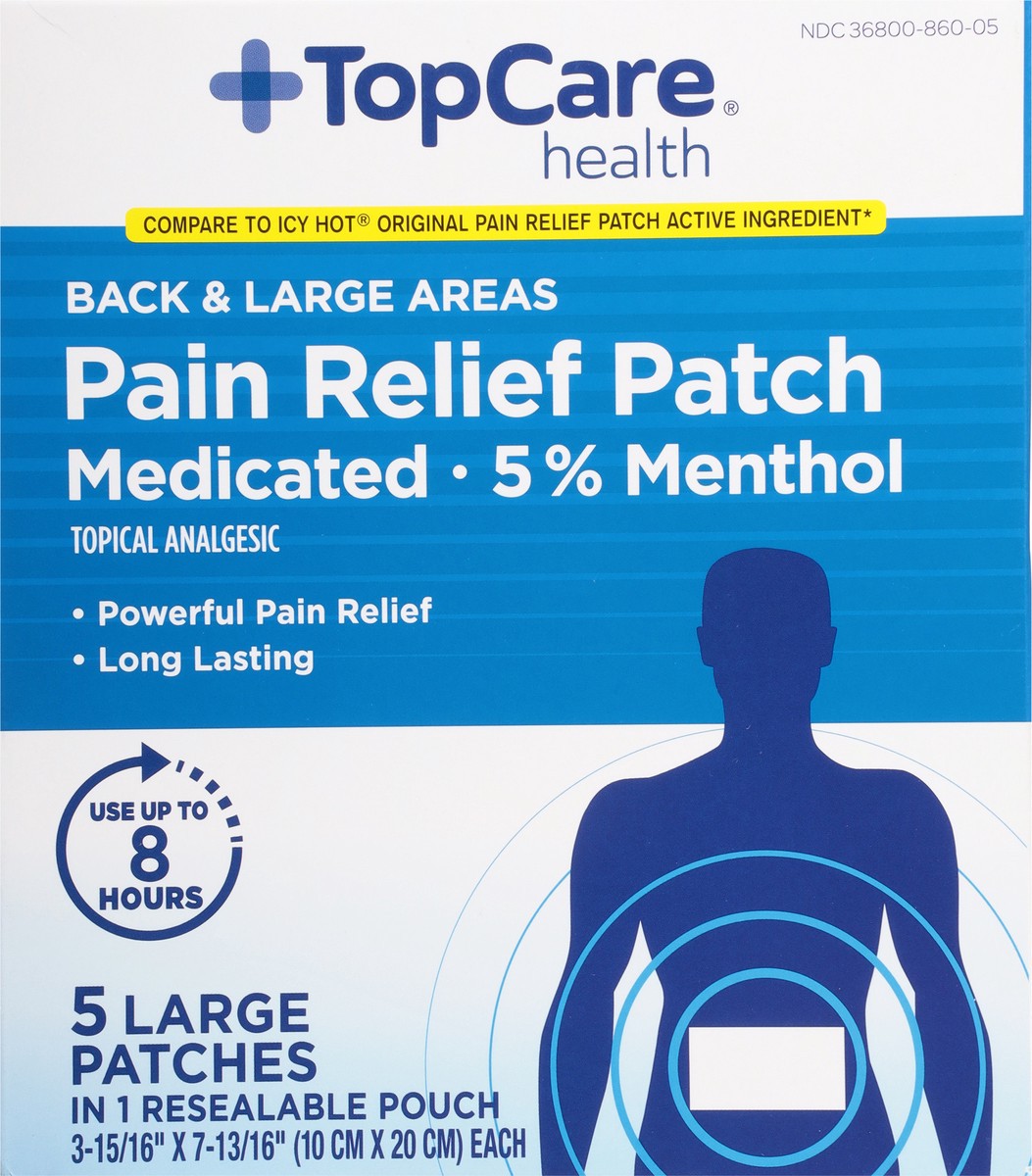 slide 5 of 10, TopCare Large Medicated Pain Relief Patch, 5 ct