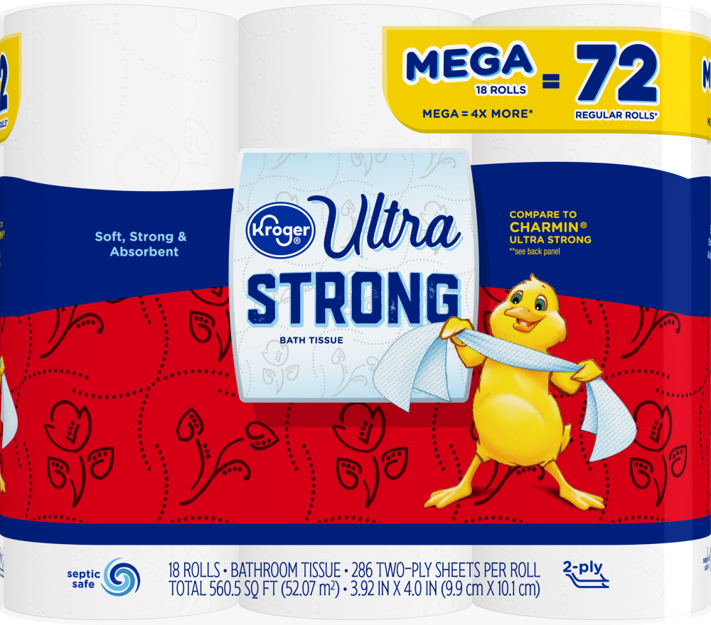 slide 2 of 2, Kroger Ultra-Strong Mega Bath Tissue, 18 ct