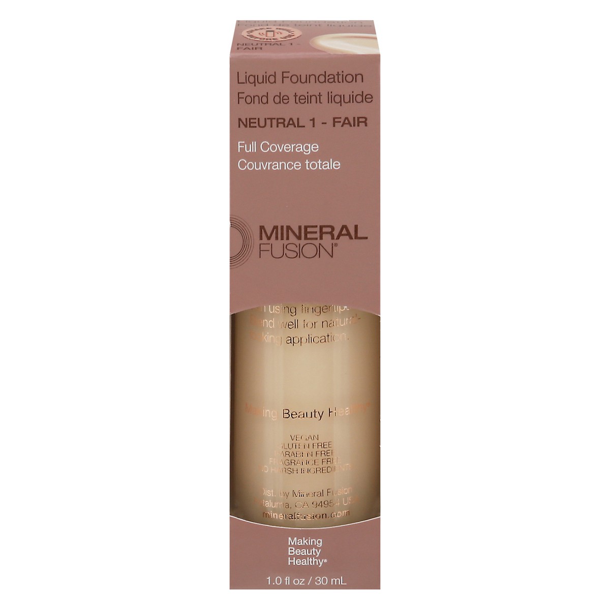 slide 1 of 1, Mineral Fusion Neutral 1 - Fair Full Coverage Liquid Foundation 1.0 fl oz, 1 ct