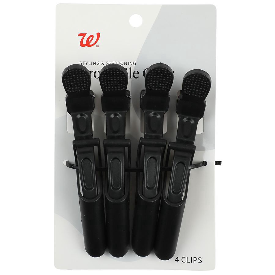 slide 1 of 4, Walgreens Styling & Sectioning Crocodile Clips, 4 ct