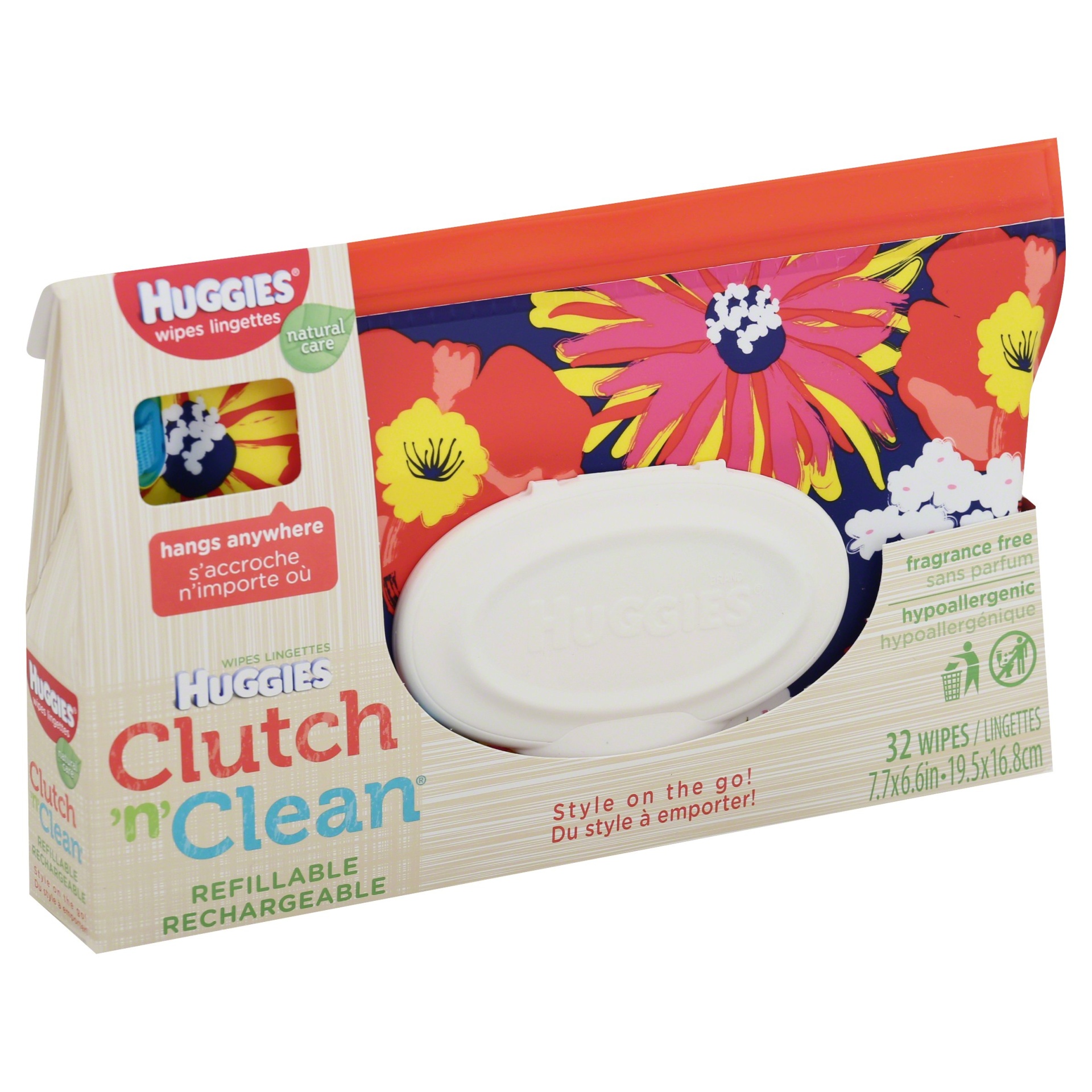 slide 1 of 3, Huggies Natural Care Clutch 'n' Clean Wipes, 32 ct