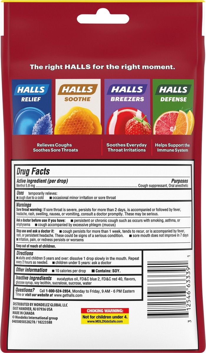slide 4 of 9, HALLS Relief Cherry Cough Drops, 40 Drops, 40 ct