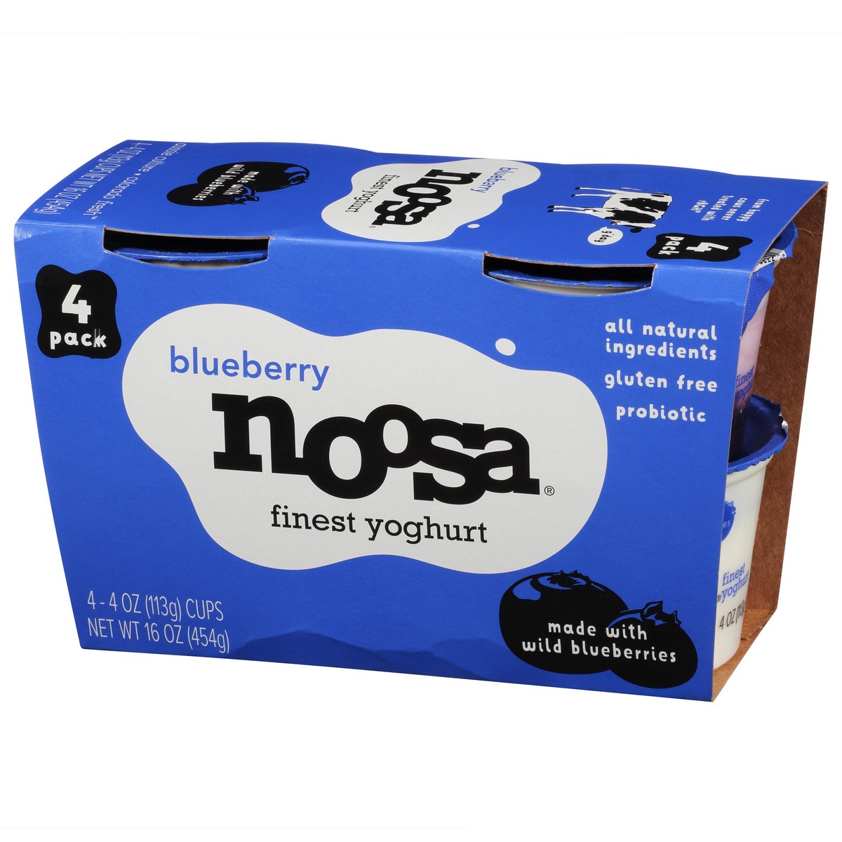 slide 3 of 14, Noosa Blueberry Finest Yoghurt 4 - 4 oz Cups, 4 ct; 4 oz