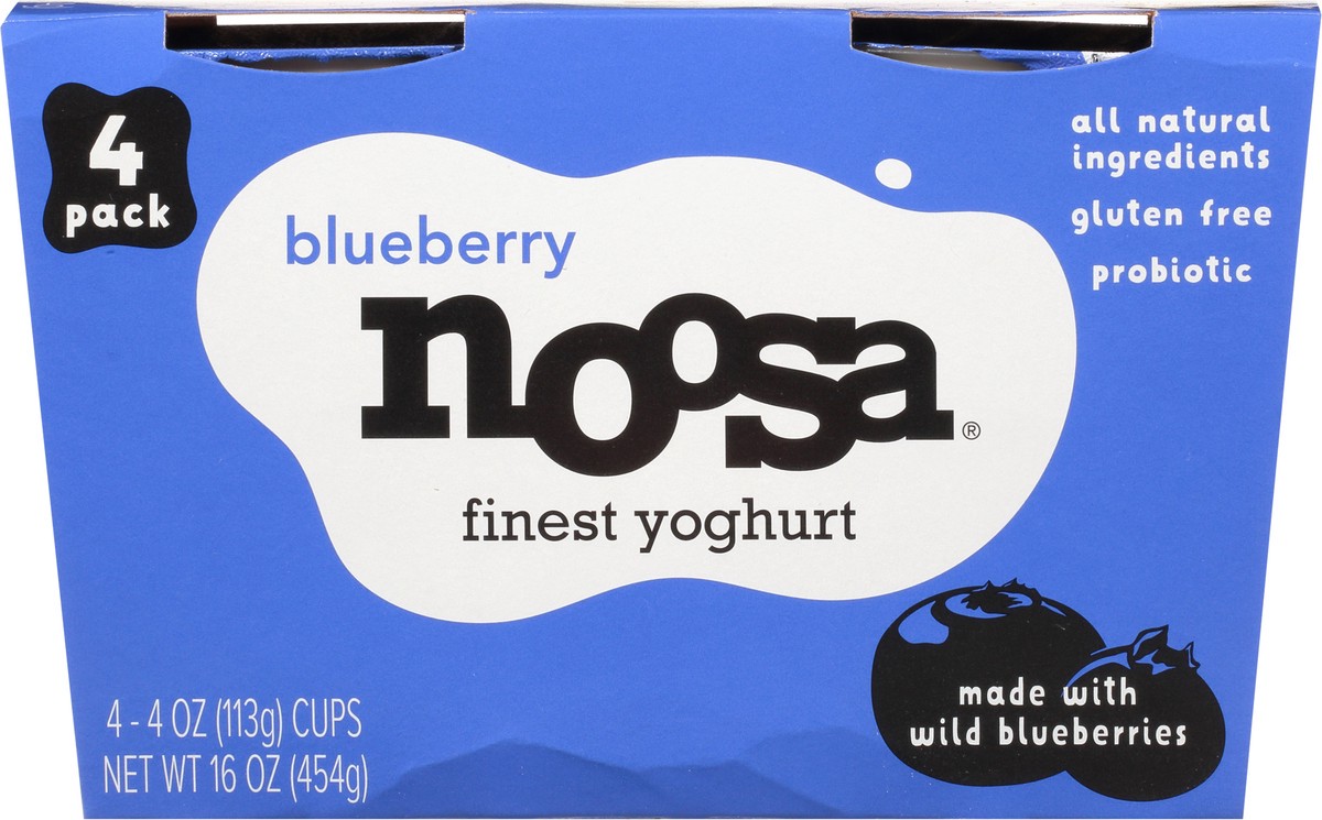 slide 13 of 14, Noosa Blueberry Finest Yoghurt 4 - 4 oz Cups, 4 ct; 4 oz