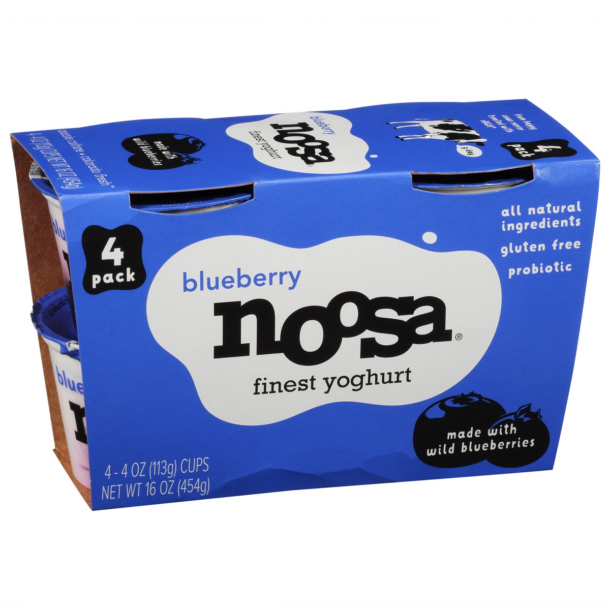 slide 7 of 14, Noosa Blueberry Finest Yoghurt 4 - 4 oz Cups, 4 ct; 4 oz